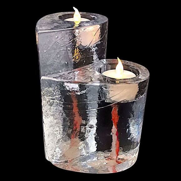 Kosta Boda Glass Candle Holders Votives Kjell Engman Sweethearts Tealight MCM - Picture 10 of 16